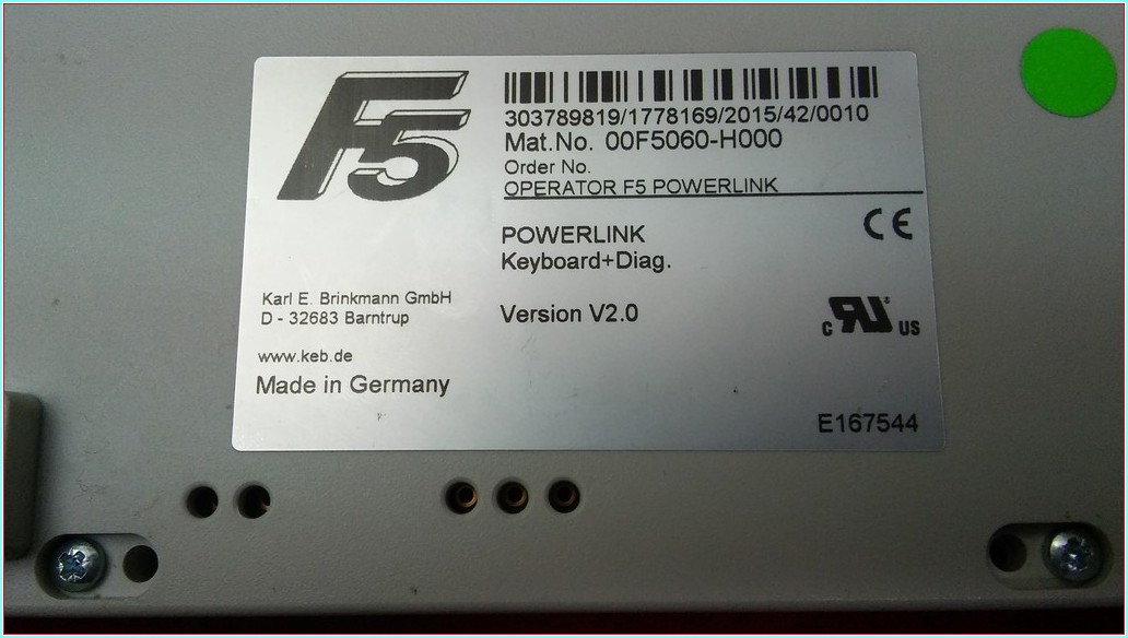 KEB 00F55060-H000 OPERATOR F5 POWERLINK KEYBORT DİAG VERSİYON V2-0